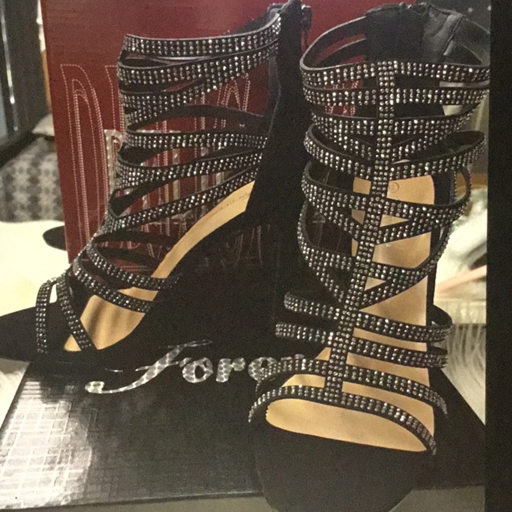 Elegant Black Strappy Heels